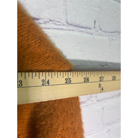 Urban Outfitters Womens Cardigan Sweater Warm Fuzzy Orange Button Front - Picture 7 of 10